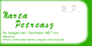 marta petreasz business card